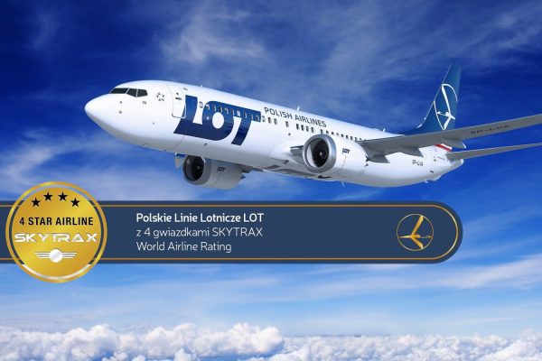 LOT czterogwiazdkową linią w rankingu SKYTRAX